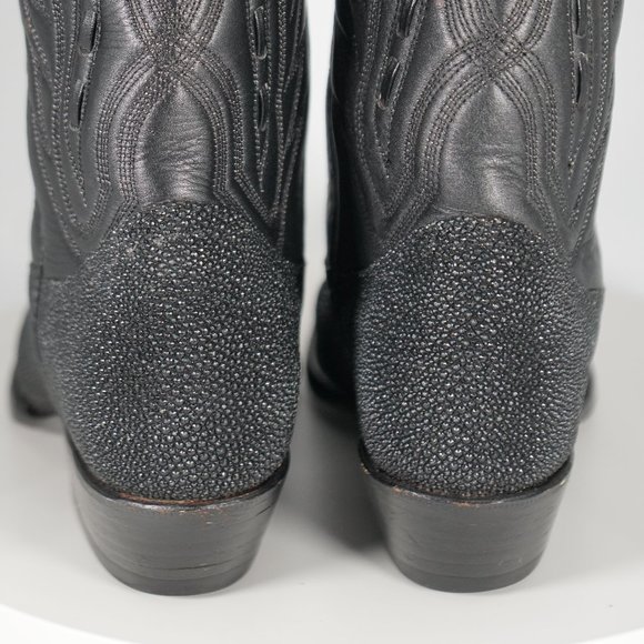 Hand Made STINGRAY Cowboy Western DECKTILES BOOTS w Eyes SZ 6.5 - Picture 15 of 16